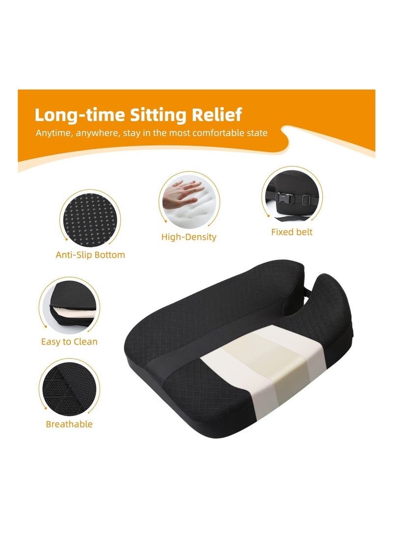 Bukela Elevated Car Seat Cushion for Improved View , Reduces Lower Back Pressure & Supports Spine, Ideal for Long Trips,  Black Truck Seat Cushion - Image 2